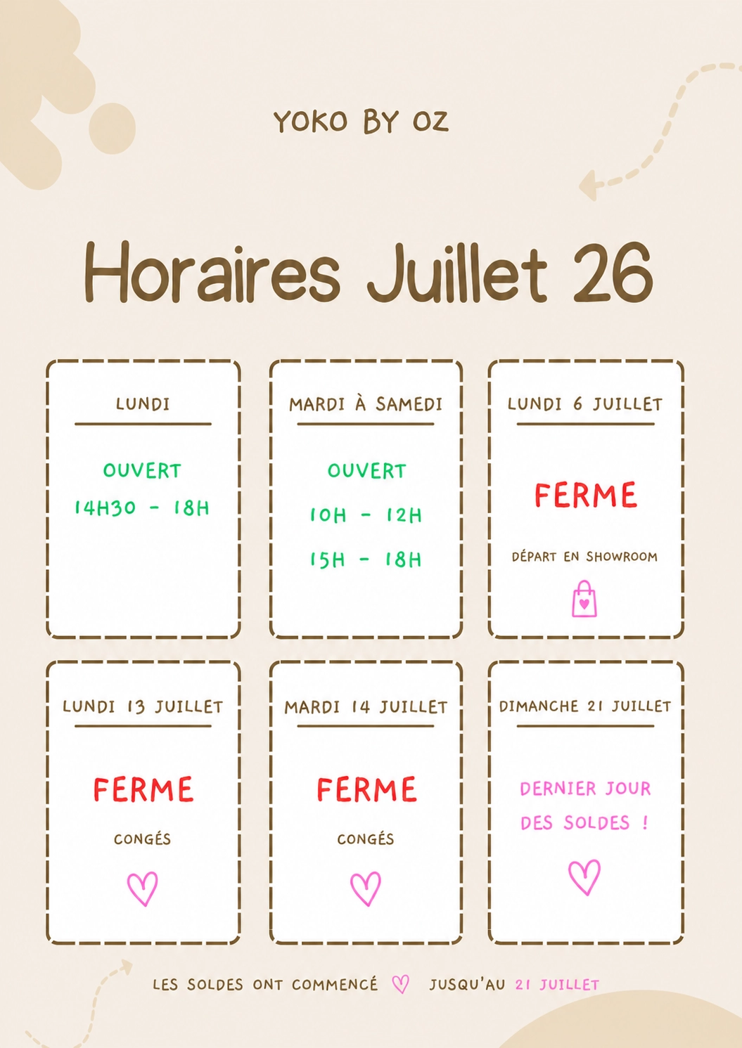 Horaires Soir&eacute;e Shopping Juillet 26